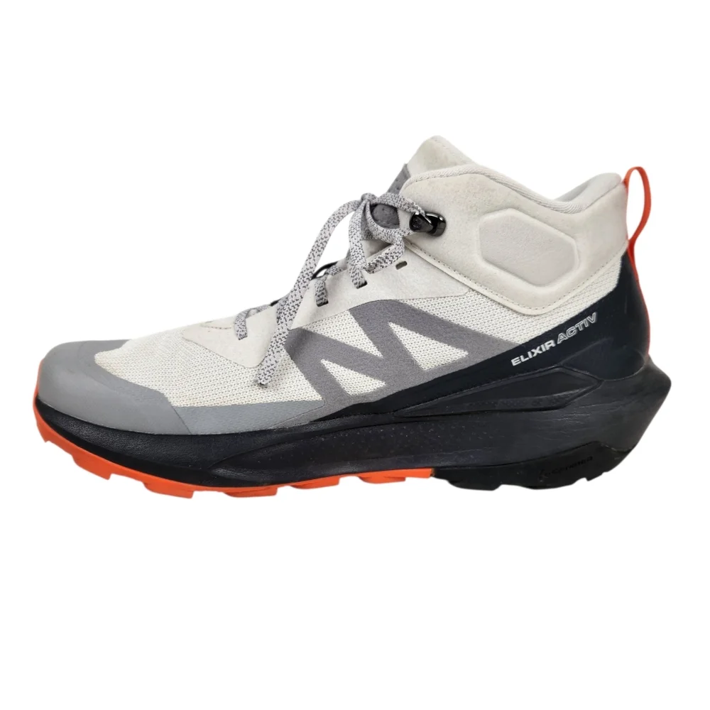 Salomon Elixar Activ Mid GoreTex Glacier Grey Dragon Fire Hiking Mens Size 11.5